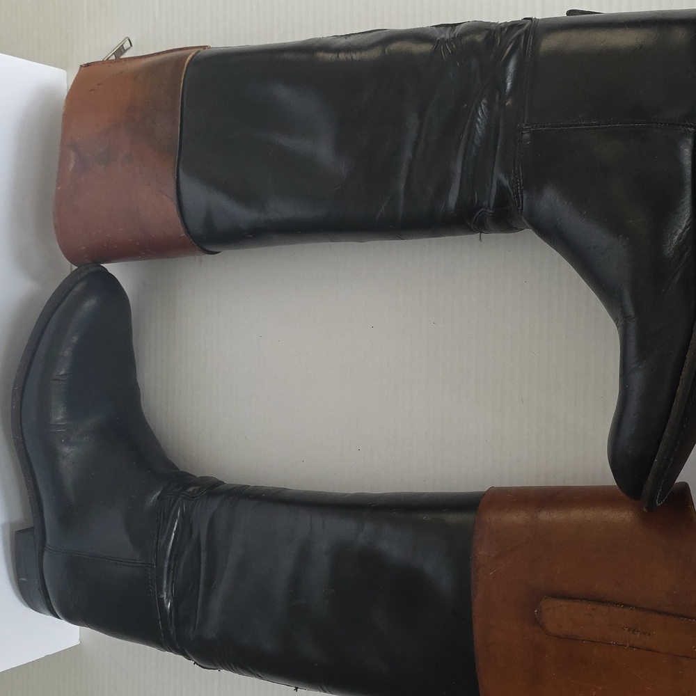 Two-Tone Leather Riding Boots - Picture 14 of 16